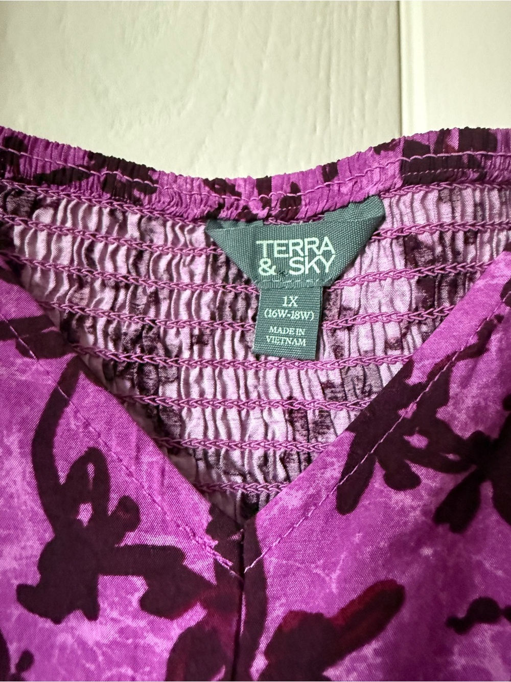 Terra & Sky Violet Floral Midi dress 1X - Picture 4 of 6
